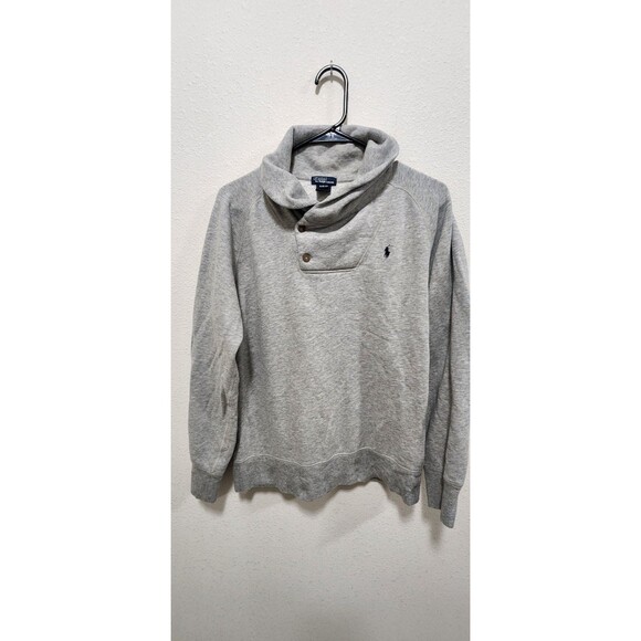 Polo Ralph Lauren Shawl Sweater Pullover Sweater Grey Men’s Size XLarge Preppy - Picture 3 of 8